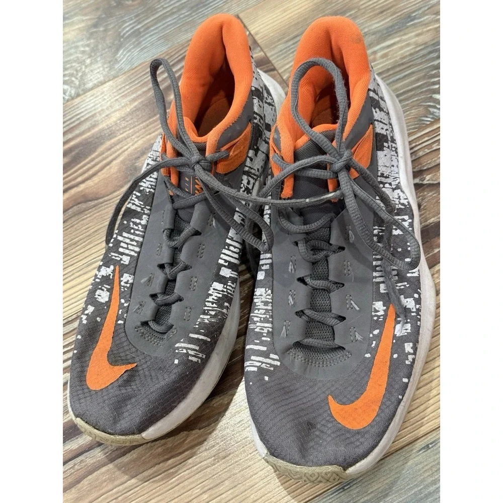 Nike Boys Youth Air Max Infuriate Gray 7Y Orange White Sneaker AH3426-004
